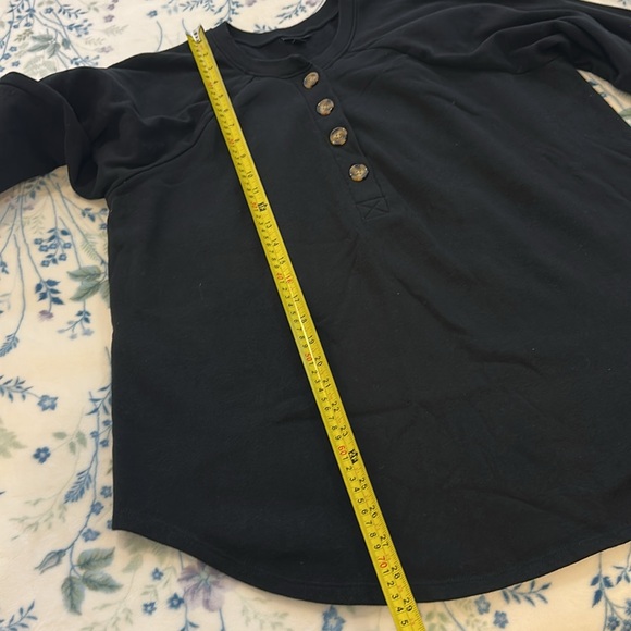 Torrid Black Long Sleeve Henley Sweatshirt - Picture 14 of 16